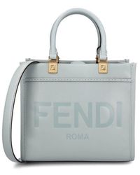 Fendi - Sunshine Logo Embossed Small Top Handle Bag - Lyst