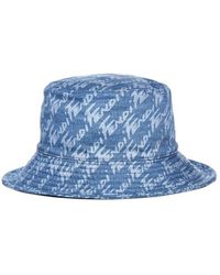 Fendi Allover Logo Denim Bucket Hat - Blue