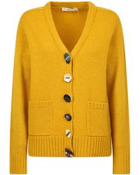 Tory Burch Relaxed Fit Cardigan - Yellow
