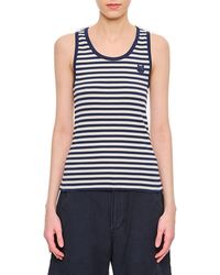 Maison Kitsuné - Bold Fox Head Patch Stripes Ribbed Tank Top - Lyst
