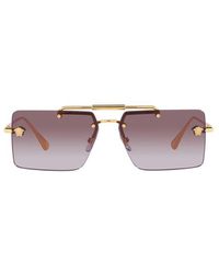 Versace Eyewear Rectangular Frame Sunglasses - Purple