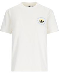 adidas - Logo Printed Crewneck T-shirt - Lyst