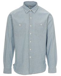 Woolrich - Chambray Buttoned Long-sleeved Shirt - Lyst