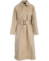 Paul Smith Belted Mid-length Coat - Natural