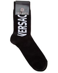 Versace Logo Socks - White