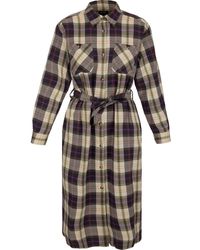 A.P.C. - Checked Belted Midi Dress - Lyst