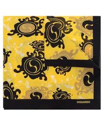 DSquared² Patterned Scarf - Yellow