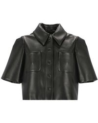 Loewe - Cropped Leather Shirt - Lyst