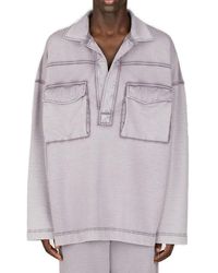 Dries Van Noten - Drop Shoulder Slouchy Polo Sweatshirt - Lyst