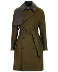 Loewe - Military Green Double-breasted Trench Coat - Lyst