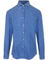 Brunello Cucinelli Long-sleeved Denim Shirt - Blue