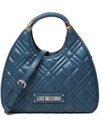 Love Moschino - Logo Plaque Quilted Tote Bag - Lyst