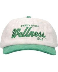 Sporty & Rich Wellness Slogan Embroidered Baseball Cap - White