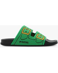 Marni - Two-Strap Trompe Jacquard Slides - Lyst