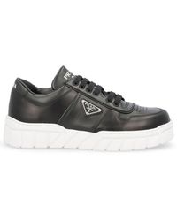 Prada - Black Nappa Leather Sneakers - Lyst
