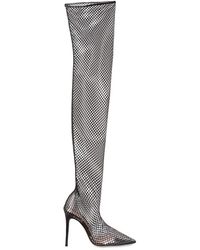 Gianvito Rossi - Over-the-knee Mesh Boots - Lyst