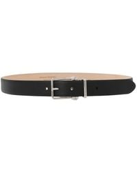 McQueen - Man's Black Hammered Leather Belt - Lyst