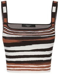 Weekend by Maxmara - Striped Sleeveless Cropped Tank Top - Lyst