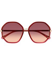 Chloé - Hexagon Frame Sunglasses - Lyst