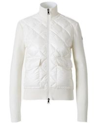 Moncler Logo Patch Zipped Padded Jacket - White
