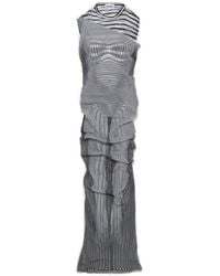 Jean Paul Gaultier - Double-Layered Striped Long Dress - Lyst