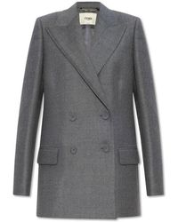 Fendi - Double Breasted Tailored Blazer - Lyst