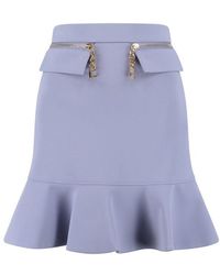 Elisabetta Franchi Crepe Mini Skirt - Purple