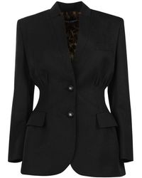 Metallic Womens Clothing Suits Trouser suits - Save 31% Dolce & Gabbana Silk Blue Jacquard Coat Blazer Jacket in Gold 