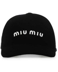 Miu Miu - Black Velvet Baseball Cap - Lyst