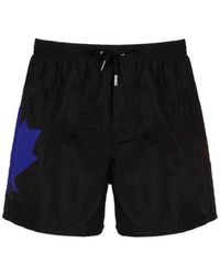 DSquared² Leaf Logo Printed Swim Shorts - Black