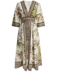 Elie Saab - Printed Cotton Midi Dress Foulard40 Printed Cotton - Lyst