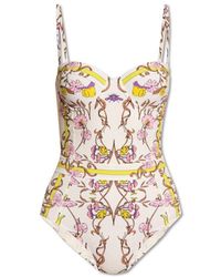 Tory Burch - Floral Printed One-piece Swimsuit - Lyst
