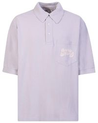 Acne Studios - Embroidered-logo Polo Shirt By In Lilac - Lyst