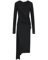 Givenchy - Asymmetric Draped Midi Dress - Lyst