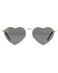 Saint Laurent - Loulou Heart Frame Sunglasses - Lyst