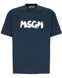 MSGM - T-shirts And Polos Blue - Lyst
