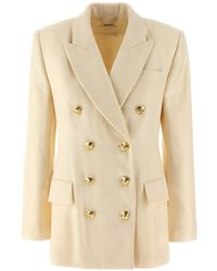 Chloé - Tailored Double-breasted Blazer Jackets White - Lyst