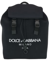 Dolce & Gabbana Logo Foldover Backpack - Black