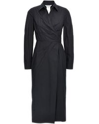 Max Mara Citrus Poplin Long Dress in Brown | Lyst Canada
