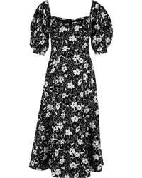 Polo Ralph Lauren - Floral-printed Sweetheart Neck Midi Dress - Lyst