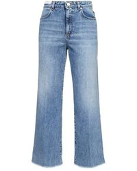 Pt05 Wide-leg Cropped Jeans - Blue