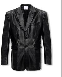 Vetements - Padded Shoulder Leather Jacket - Lyst