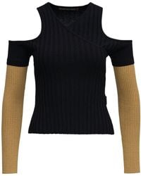 ANDERSSON BELL Abbey Cross Cut Out Knit Top - Black