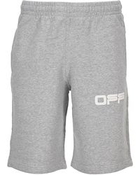 Off-White c/o Virgil Abloh Slogan Printed Track Shorts - Gray