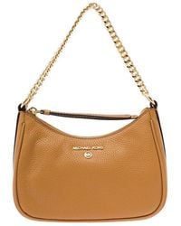 MICHAEL Michael Kors - Houlder Bag With Chain Strap And Logo Detail In Hammered Leather - Lyst