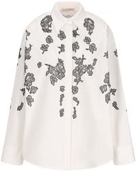 Valentino - Compact Popeline Long-sleeved Shirt - Lyst