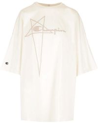 Rick Owens - X Champion Logo-embroidered Crewneck T-shirt - Lyst