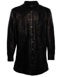 Rick Owens - Jumbo Fogpocket Drop Shoulder Leather Shirt Jacket - Lyst