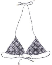Tory Burch - All-over Jacquard Logo Triangle Bikini - Lyst