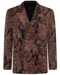 Etro - Floral Printed Double Breasted Blazer - Lyst